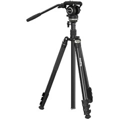 SMALLRIG video statīvs 75 collu videokameras statīvs Monopods ar +/-15° izlīdzināšanas pamatnes šķidruma galvu, profesionāls kameras statīvs videokameru DSLR videokamerai, CT210-4475