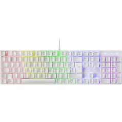 Mars Gaming MK422 White, Mechanical Gaming Keyboard RGB, Antighosting, Blue Mechanical Switch, Spanish Language