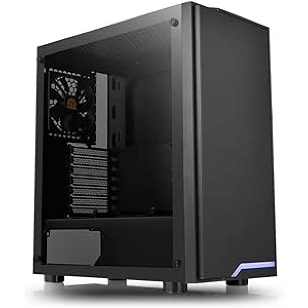 Thermaltake H100 TG ATX Mid Tower datora korpuss, melns