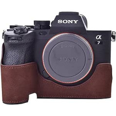 Rieibi Alpha 7 IV Genuine Leather Camera Case for Sony a7 IV a7S III A1 Digital Camera Case for Sony A7M4 A7SM3 Alpha 1, Coffee 1, Improved version