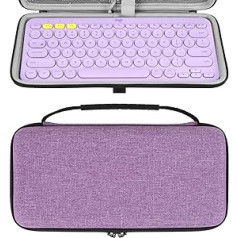 Geekria K380 bezvadu tastatūras pārnēsāšanas futrālis Aizsargājoša ceļojumu soma nelielai kompaktai tastatūrai, kas ir saderīga ar Logitech K380 (Lavender)