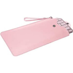 Geekria Keyboard Carrying Case Replacement for Logitech MX Keys Mini Keyboard Case Vegan Leather Protective Travel Bag Keyboard Cover (Pink)