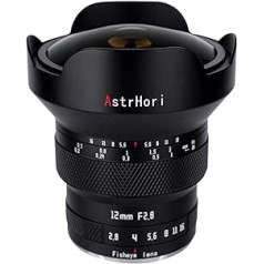 AstrHori 12 mm F2.8 manuālās zivs acs kameras objektīvs īpaši plata leņķa pilna formāta L stiprinājuma bezspoguļa kamerām