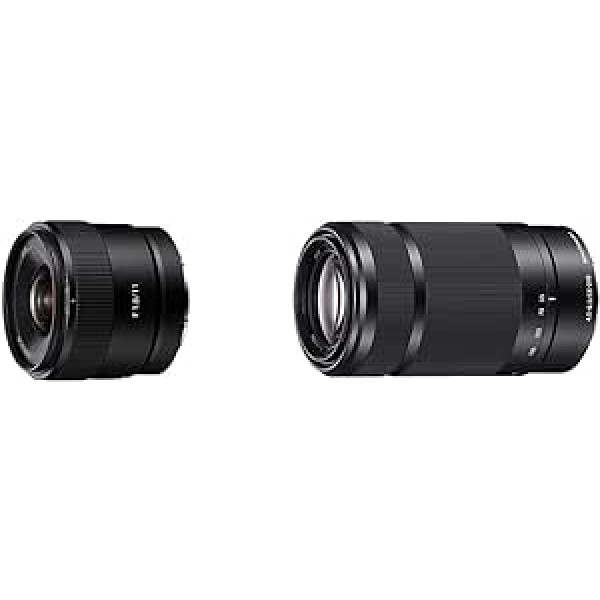 Sony E 11mm F1.8 | APS-C platleņķa fiksētais objektīvs (SEL11F18) un SEL-55210 telefoto tālummaiņas objektīvs