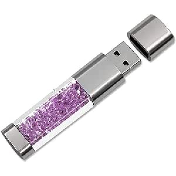 FeliSun Kristall USB-Flash-Laufwerk USB 3.0 Flash Drive Speicherstick USB Externer Speicher Data Datenspeicher USB Sticks Für Geburtstagsgeschenke Hochzeitsgeschenke(32GB,Violett)