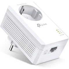 TP-Link TL-PA7017 P AV1000 Gigabit maitinimo linijos adapteris su lizdu (1x Gigabit prievadas, Plug and Play, taupantis energiją, suderinamas su visais standartiniais maitinimo linijos adapteriais) Daugiaspalvis