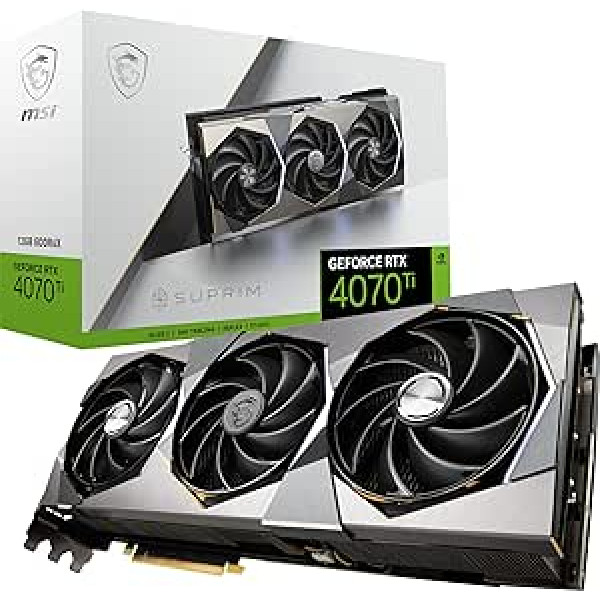 MSI GeForce RTX 4070 Ti SUPRIM 12G spēļu grafiskā karte — NVIDIA RTX 4080, 12 GB GDDR6X atmiņa