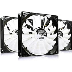 AABCOOLING Black Jet Fan 12-120 mm Quiet and Efficient Case Fan with 4 Anti-Vibration Pads, Wentilator, Fan 12 V, Computer Fan, Cooling, Housing Fan 20.9 dB(A), 170 m3/h - Value Pack of 3