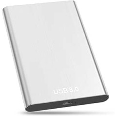 Wooge ārējais cietais disks 2 TB USB 3.0 cietais disks ārējais cietais disks personālajam datoram, Mac datoram, galddatoram, klēpjdatoram, MacBook, Chromebook datoram (2 tb, sudraba krāsa)