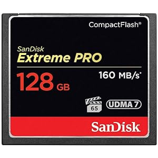 SanDisk Extreme Pro CompactFlash Speicherkarte, sdcfxps-128g-a46, 128 GB, 160 Mbit/s [Nicht – Retail verpackt]