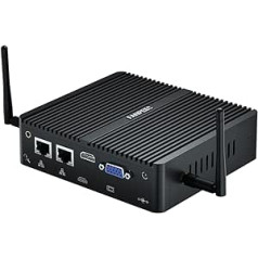 FANPEEC Fanless Mini PC Dual LAN, Mini PC Windows 11 Pro Fanless, Firewall PC Celeron J4125 16GB RAM 256GB SSD, Industrial PC, 2 * RS232 COM, 4K HD + VGA, Galddators