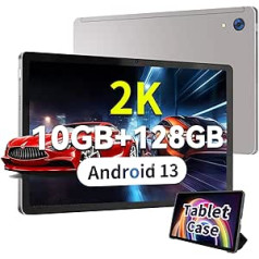 HiGrace 2K planšetdators 11 collu Android 13, planšetdators ar astoņkodolu procesoru, 10 (4+6) GB RAM + 128 GB ROM (1 TB TF), 2000 x 1200 IPS, 5 MP + 13 MP dubultā kamera, dalīts ekrāns, 6800 mA, Widevine L1 BT5.0 (sudrabs