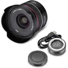 Samyang AF 18 mm F2.8 FE + objektīva stacija Sony E Mount pilna formāta un APS-C I īpaši viegls platleņķa objektīvs ar ātro automātisko fokusu I fiksētu fokusa attālumu priekš Sony Alpha A7C A7 III A6400