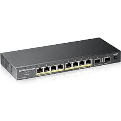 Zyxel GS1100-10HP nepārvaldīts POE 8X GIGABIT 2X Fibre UPLINK 130 WATT POE V3