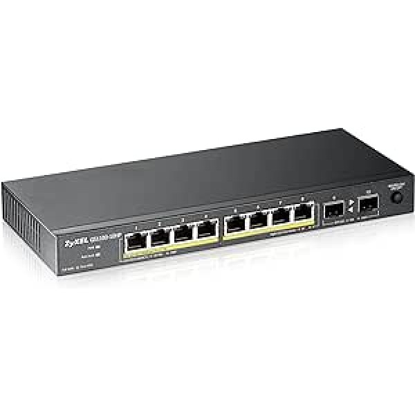 Zyxel GS1100-10HP nepārvaldīts POE 8X GIGABIT 2X Fibre UPLINK 130 WATT POE V3