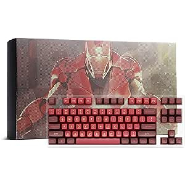 DROP + Marvel Iron Man pielāgots MT3 taustiņu vāciņu komplekts, ABS augsta profila tastatūras taustiņu vāciņi Doubleshot Legends MX stila bāzes komplekts