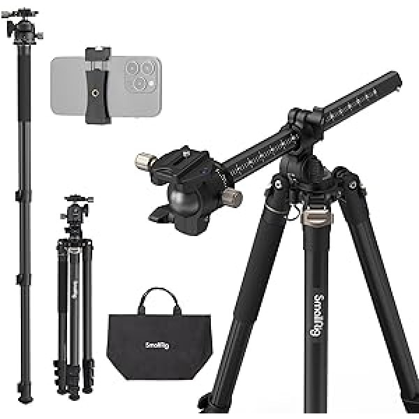 SMALLRIG 73 collu kameras statīvs, 360° rotējoša centra kolonna, horizontāls statīvs monopods, ar viedtālruņa turētāju, DSLR videokameras pārnēsāšanas soma, maksimālā slodze 22 mārciņas 10 kg - 4288