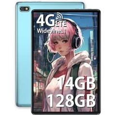 OSCAL planšetdators 10 collu 14 GB + 128 GB 1 TB paplašinājums, Android Pad10 (2023) ar FHD IPS displeju, 13+8 MP kameru, astoņkodolu procesoru, 6580 mAh akumulatoru, 4G divās SIM kartes un 2,4 G/5G WiFi, BT 5.0. Widevine L1