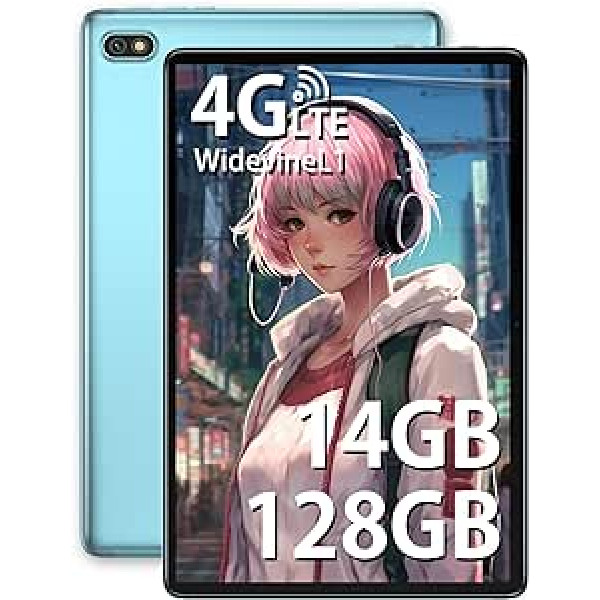 OSCAL planšetdators 10 collu 14 GB + 128 GB 1 TB paplašinājums, Android Pad10 (2023) ar FHD IPS displeju, 13+8 MP kameru, astoņkodolu procesoru, 6580 mAh akumulatoru, 4G divās SIM kartes un 2,4 G/5G WiFi, BT 5.0. Widevine L1