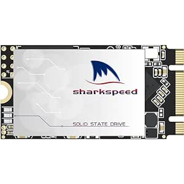 SHARKSPEED SSD 500 GB M.2 2242 Plus cietais disks iekšējais 3D NAND SATA III 6Gb/s, augstas veiktspējas cietvielu disks galddatoram un klēpjdatoram (500 GB, M.2 2242)