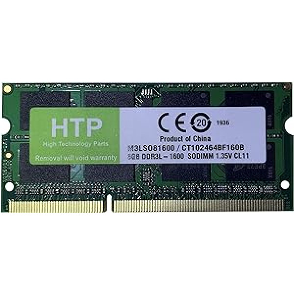 HTP M3LSO81600 / CT102464BF160B 8GB atmiņa DDR3L 1600 MT/s 1600MHz PC3L-12800 SODIMM 204-Pin