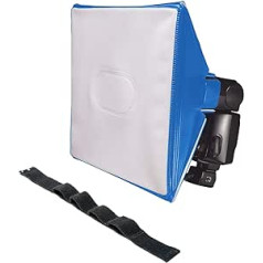 LumiQuest SoftBox III LQ-119S, Flash Diffuser & Light Softener, Universal Classic Design for External Camera Flashes with UltraStrap, Neon Blue