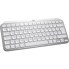 Logitech MX Keys Mini for Mac Wireless Keyboard (English Layout not Guaranteed), Compact, Bluetooth, Backlight, USB-C, Tactile Typing, Compatible with Apple MacOS, iPad OS, Metal Case, Light Grey