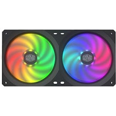 Cooler Master MasterFan SF240R ARGB-Gehäuselüfter - Einfach uzstādīšana, kvadrātveida Rahmendesign mit vibrationsdämpfender Polsterung, Hybridblättern und adressierbare RGB-LED-Beleuchtung - 240 mm