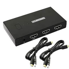 HDMI KVM slēdzis ar 2 pieslēgvietām, HDMI 2 vienā izvadā slēdža selektorslēdis, HDMI video koplietošanas adapteris, manuālais slēdzis ar 4 USB centrmezglu, 4K×2K@30Hz izšķirtspēja, 2 datoriem, monitors, peles vadība