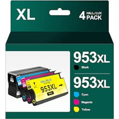 HALLOLUX 953XL printeru kasetnes, kas saderīgas ar HP 953 tintes kasetnēm vairāku iepakojumu HP Officejet Pro 7720 7730 7740 8210 8218 8710 8715 8720 8725 8728 8720 8725 8728 8720 8725 8728 8730 tintes kasetnes