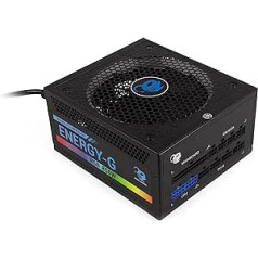 Deep Gaming Energy-G PC 850W 80 Plus Gold pilns modulārais apgaismojums ARGB ATX 12V barošanas avots saderīgs ar Nvidia RTX Series 30 Black