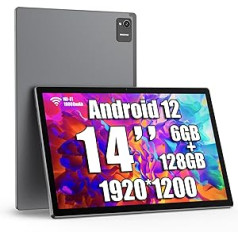 MESWAO planšetdators 14 collu Android 12 planšetdators ar 1920 x 1200 IPS HD lielu displeju, 6 GB/128 GB, Bluetooth, WiFi un 10 000 mAh akumulatoru — ideāli piemērots produktivitātei, izklaidei un izglītībai