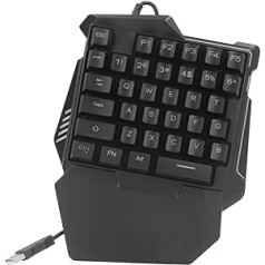 Dpofirs vienas rokas mehāniskā RGB spēļu tastatūra, 35 taustiņi, pārnēsājama mini spēļu tastatūra, ergonomisks spēļu kontrolieris operētājsistēmai Win 7 8 10, Linux, Android, OS X