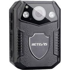 Retevis RT77 korpusa kamera Mini HD 1080P 21MP policijas kamera nolietota videokamera 150° skata lauks drošība IR nakts redzamības kustības noteikšana 2650mAh IP54 korpusa kamera (16GB)