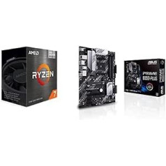 AMD Ryzen 7 5700G ar AMD Radeon Graphics (8x 3,8 GHz) 20 MB ligzdu AM4 CPU BOX + ASUS Prime B550-Plus spēļu mātesplates ligzdu AM4