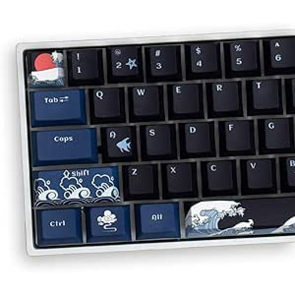 Taustiņu vāciņi 78 PBT Heat Sublimation Black Cherry Profile Japāņu koraļļu jūras taustiņvāciņš Cherry MX Gateron Kailh Switch mehāniskajai tastatūrai