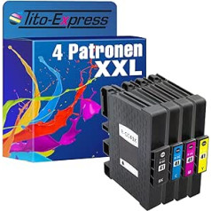 4 printeru kasetnes XXL ar mikroshēmu priekš Ricoh GC-41 Aficio SG 3100 SNW SG 3110 SG 7100 DN SG-K 3100 DN Platinum Serie