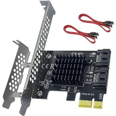 PCI-E līdz SATA3.0 paplašināšanas kartei 2 porti, PCIe SATA III 6Gbps maksimālā ātruma kontrollera kartes PCI-Express (1X 4X 8X 16X) slotam, atbalsta SSD un HDD operētājsistēmai Windows, MAC OS, Linux, Vista System