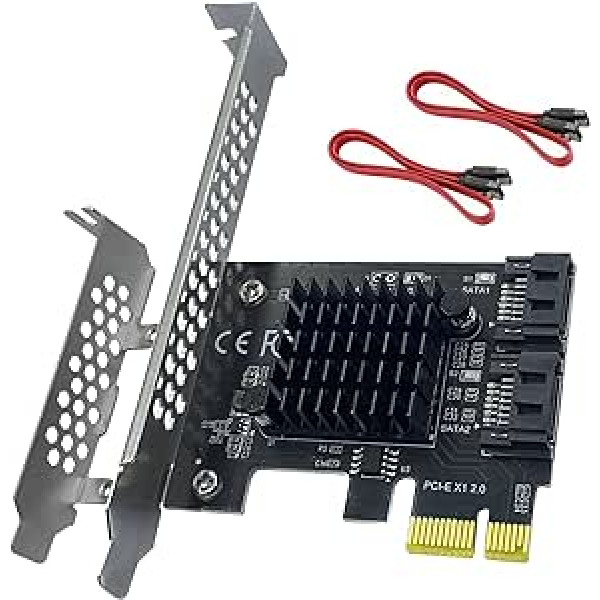 PCI-E līdz SATA3.0 paplašināšanas kartei 2 porti, PCIe SATA III 6Gbps maksimālā ātruma kontrollera kartes PCI-Express (1X 4X 8X 16X) slotam, atbalsta SSD un HDD operētājsistēmai Windows, MAC OS, Linux, Vista System