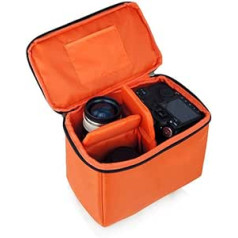 Orange Waterproof Shockproof Partition Padded Camera Bags SLR DSLR Insert Protection Case With Top Handle For DSLR Adjustment Lens or Flash Light