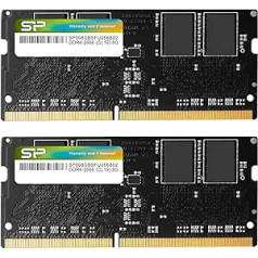 Silicon Power 16GB (8GB x 2) DDR4 2666MHz 260-pin CL19 1,2V SODIMM klēpjdatora atmiņa — saderīga ar Intel Skylae-X platformām/Kaby Lake-X CPU sērijas mātesplatēm