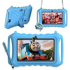 XGODY T702PRO Children's Tablet 7 Inch HD Display - iWawa App Pre-Installed with Child Lock, Android 12 3GB + 32GB Tablet for Children, Quad Core, Dual Camera, WiFi, Toddler Tablet (Blue)