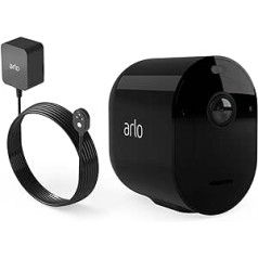 Arlo Pro3 Smart Home Additional Surveillance Camera and Outdoor Charging Cable Bundle - Black