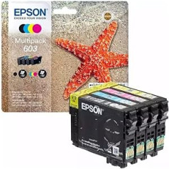 Epson 603 Starfish oriģinālās daudzpaku tintes kasetnes priekš Expression-Home XP2100, XP2105, XP2150, XP2155, XP3100, XP3105, Wf2810, WF2820, WF2850, WF2835, EPS603, Standarta, Black, Yel, Magen