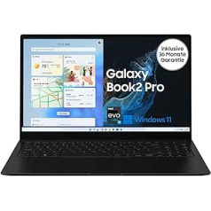 „Samsung Galaxy Book2 Pro 360“ 39,62 cm (15,6 colio) nešiojamasis kompiuteris („Intel Core Processor i7“, 16 GB RAM, 512 GB SSD, „Windows 11 Home“) Grafitas