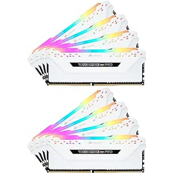 CORSAIR VENGEANCE RGB PRO 256GB (8x32GB) DDR4 3200 (PC4-25600) C16 galddatora atmiņa, balta