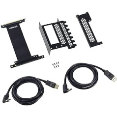 CableMod vertikāla grafikas karte ar PCIe x16 stāvvada kabeli, 2X DisplayPort — schwarz