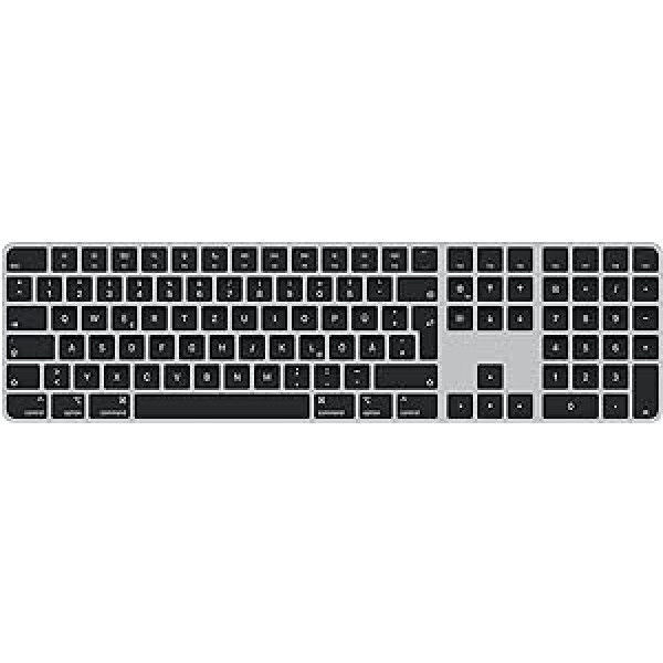 Apple Magic Keyboard mit Touch ID und Ziffern­block für Mac Modelle mit Apple Chip – Deutsch – Schwarze Tasten ​​​​​​​