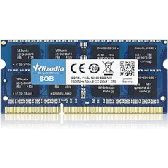 8GB DDR3/DDR3L nešiojamojo kompiuterio atminties modulis 1600MHz CL11 SODIMM Wlizedle kompiuterio atmintis PC3-12800 /PC3L-12800 204 kontaktų 1,35V/1,5V kompiuterio atmintis nešiojamam kompiuteriui, mėlyna
