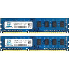 DDR3L-1600 UDIMM 8 GB komplekts (2 x 4 GB) PC3L 12800 4 GB nebuferēts, bez ECC 1,35 V CL11 2Rx8 PC3L 12800U DDR3L 1600 MHz divu rangu 240 kontaktu galddatora atmiņa